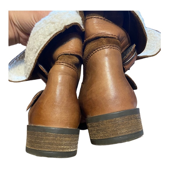 Aldo distressed leather & suede booties Sz 7 - Picture 11 of 16